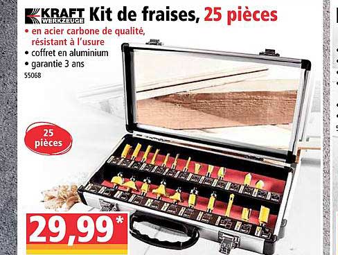 kit de fraises, 25 pièces kraft werkzuge