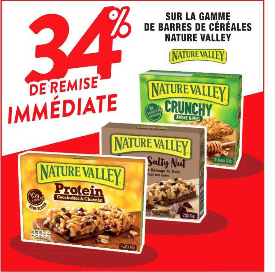 la gamme de barres de céréales nature valley