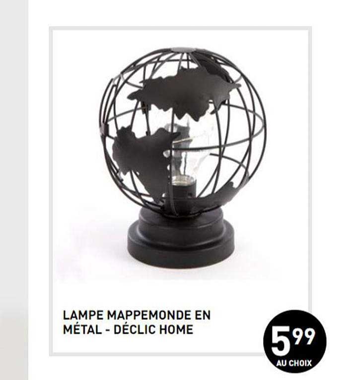 lampe mappemonde en métal - déclic home