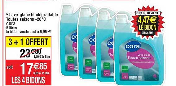 Lave-glace Biodégradable Toutes Saisons -20°c Cora