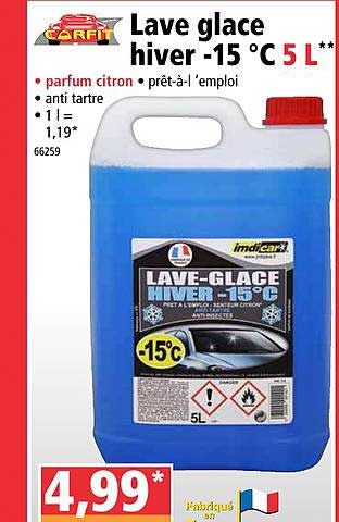 lave glace hiver -15°c carfit