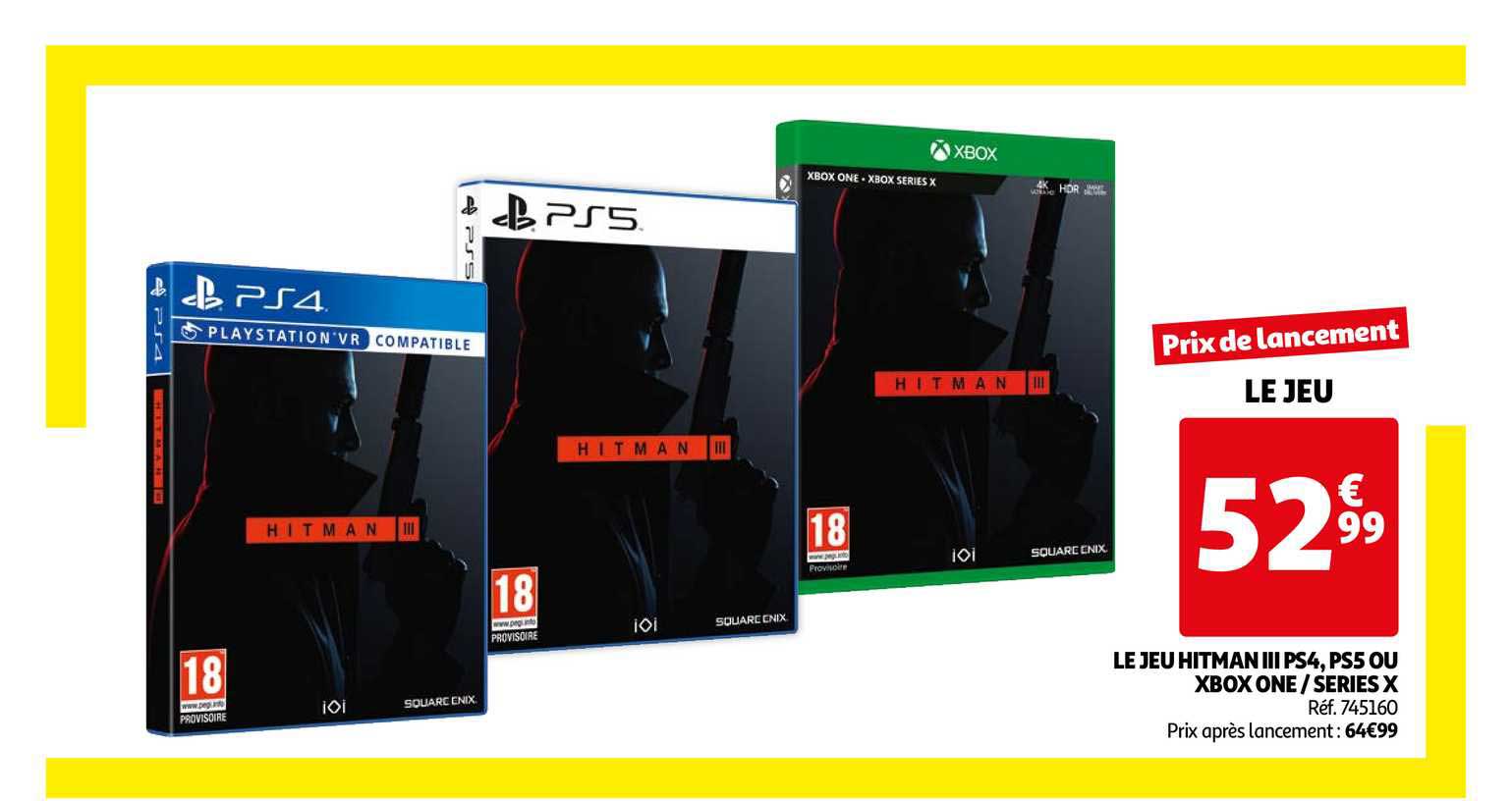 le jeu hitman iii ps4, ps5 ou xbox one - series x