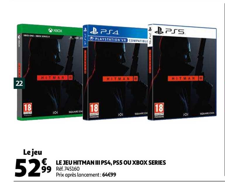 le jeu hitman iii ps4 ps5 ou xbox series