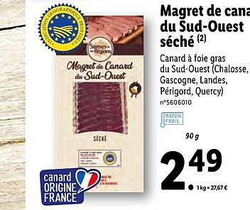 magret de canard du sud ouest séché