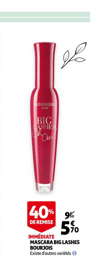 mascara big lashes bourjois 40% de remise immédiate