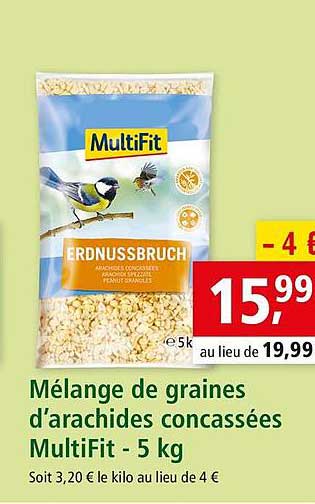 mélange de graines d'arachides concassées multifit