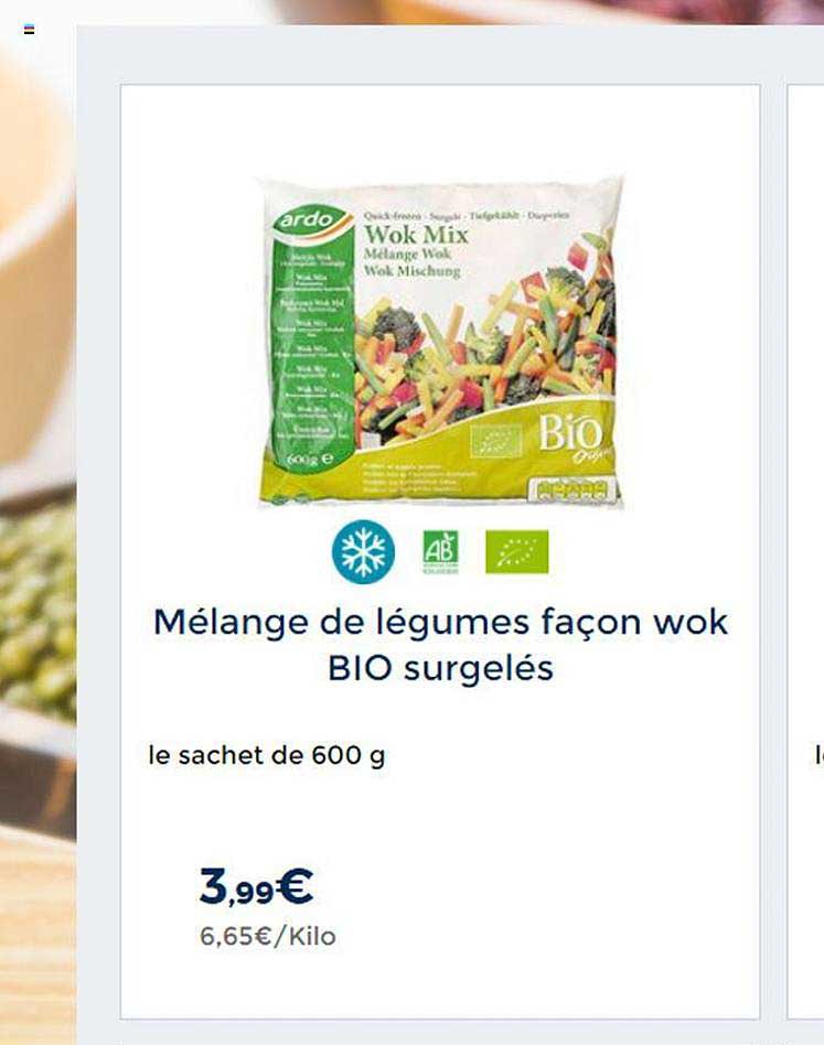 mélange de légumes façon wok bio surgelés