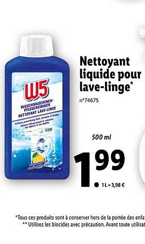 nettoyant liquide pour lave-linge w5