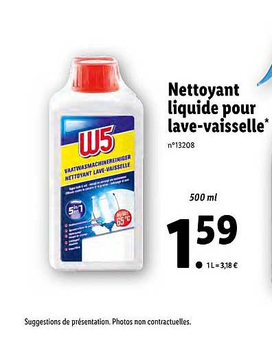 nettoyant liquide pour lave-vaisselle w5