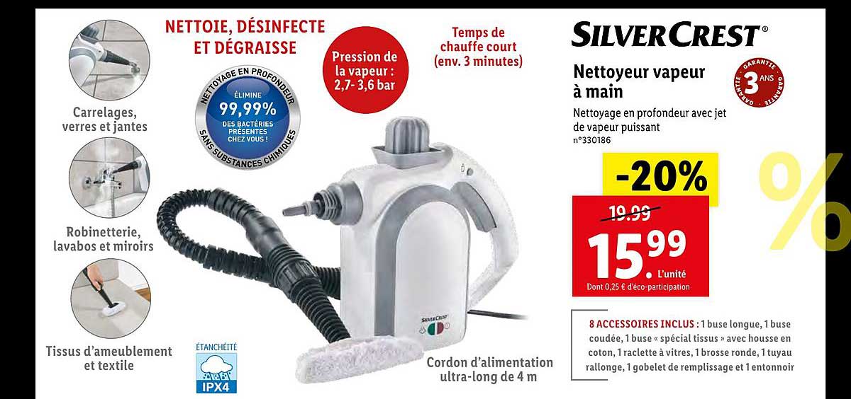 nettoyeur vapeur à main silver crest