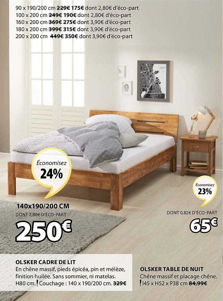 olsker cadre de lit, olsker table de nuit