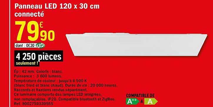 Panneau Led 120 X 30 Cm Connecté