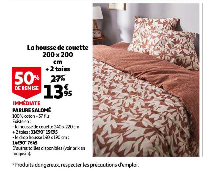 Parure Salomé : La Housse De Couette 200 X 200 Cm + 2 Taies