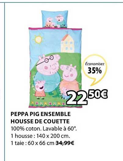 peppa pig ensemble housse de couette