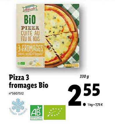 Pizza 3 Fromages Bio Alfredo