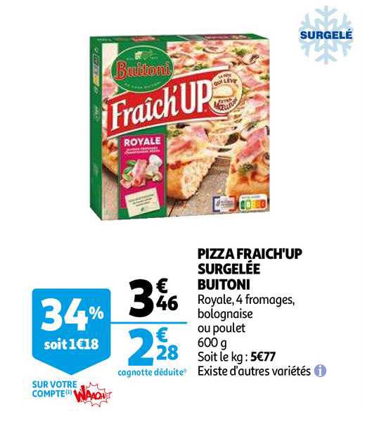 pizza fraîch'up surgelée buitoni