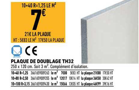plaque de doublage th32