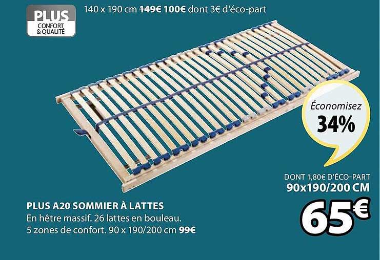 plus a20 sommier à lattes