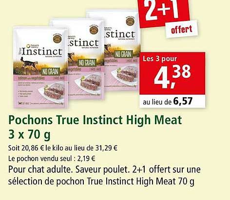 pochons true instinct high meat 2+1 offert