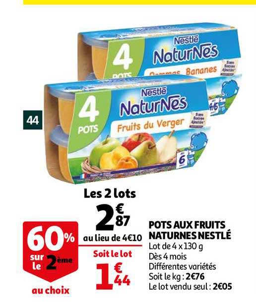 pots aux fruits naturnes nestlé