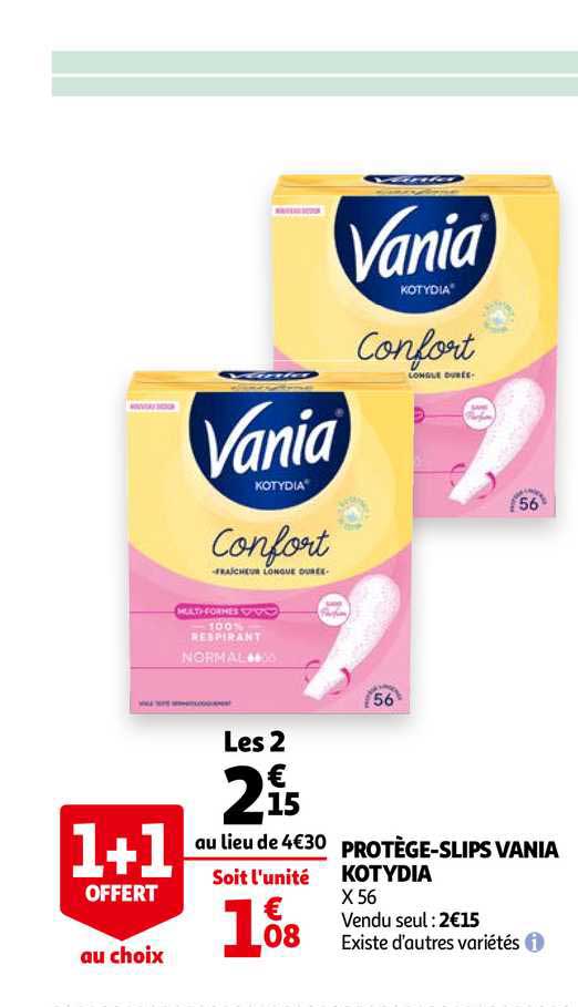 protège slips vania kotydia 1+1 offert au choix