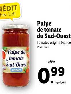 pulpe de tomate du sud ouest