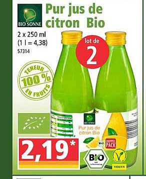 pur jus de citron bio bio sonne