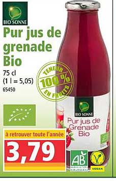 pur jus de grenade bio bio sonne