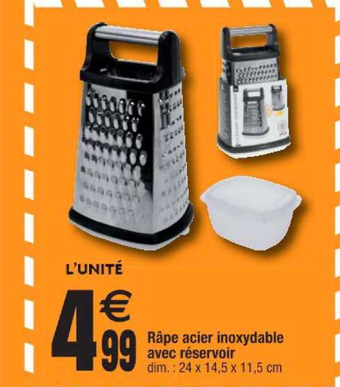 râpe acier inoxydable avec réservoir