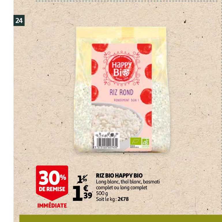 Riz Bio Happy Bio 30% De Remise Immédiate