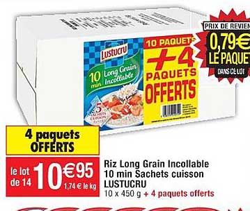 riz long grain incollable 10 min sachets cuisson lustucru