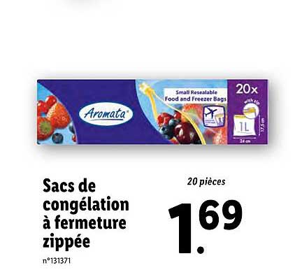 sacs de congélation à fermeture zippée aromata