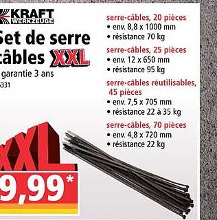 set de serre câble kraft werkzuge