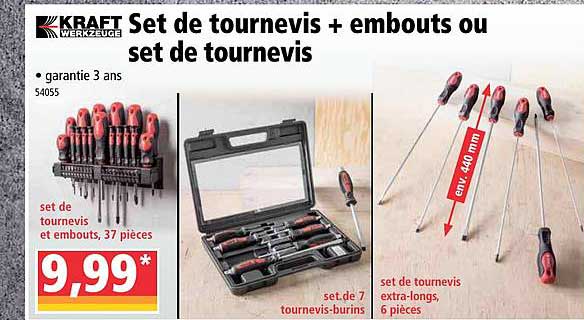 set de tournevis + embouts ou set de tournevis kraft werkzuge