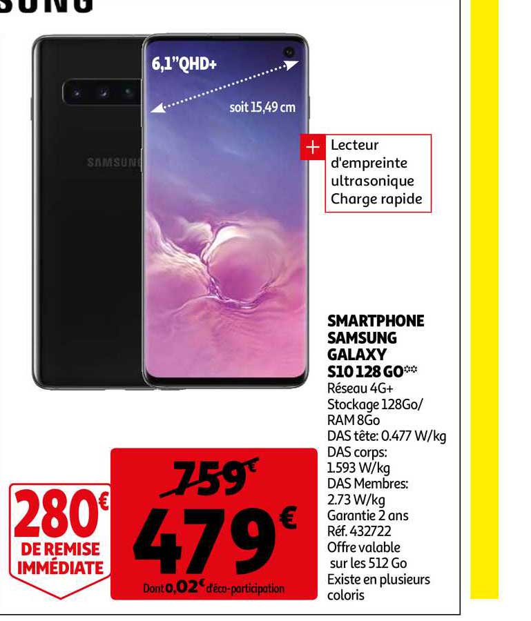 smartphone samsung galaxy s10 128 go