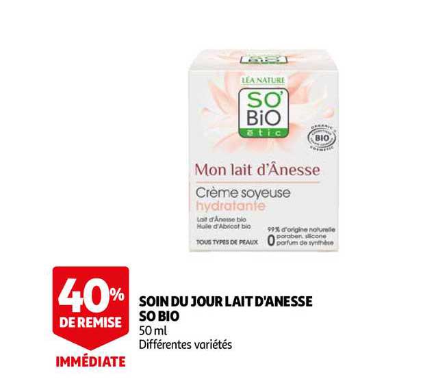 soin du jour lait d'anesse so bio