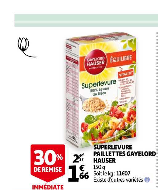 superlevure paillettes gayelord hauser 30% de remise immédiate