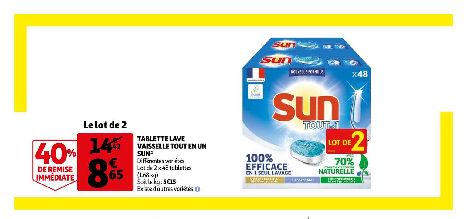 tablette lave vaisselle tout en un sun