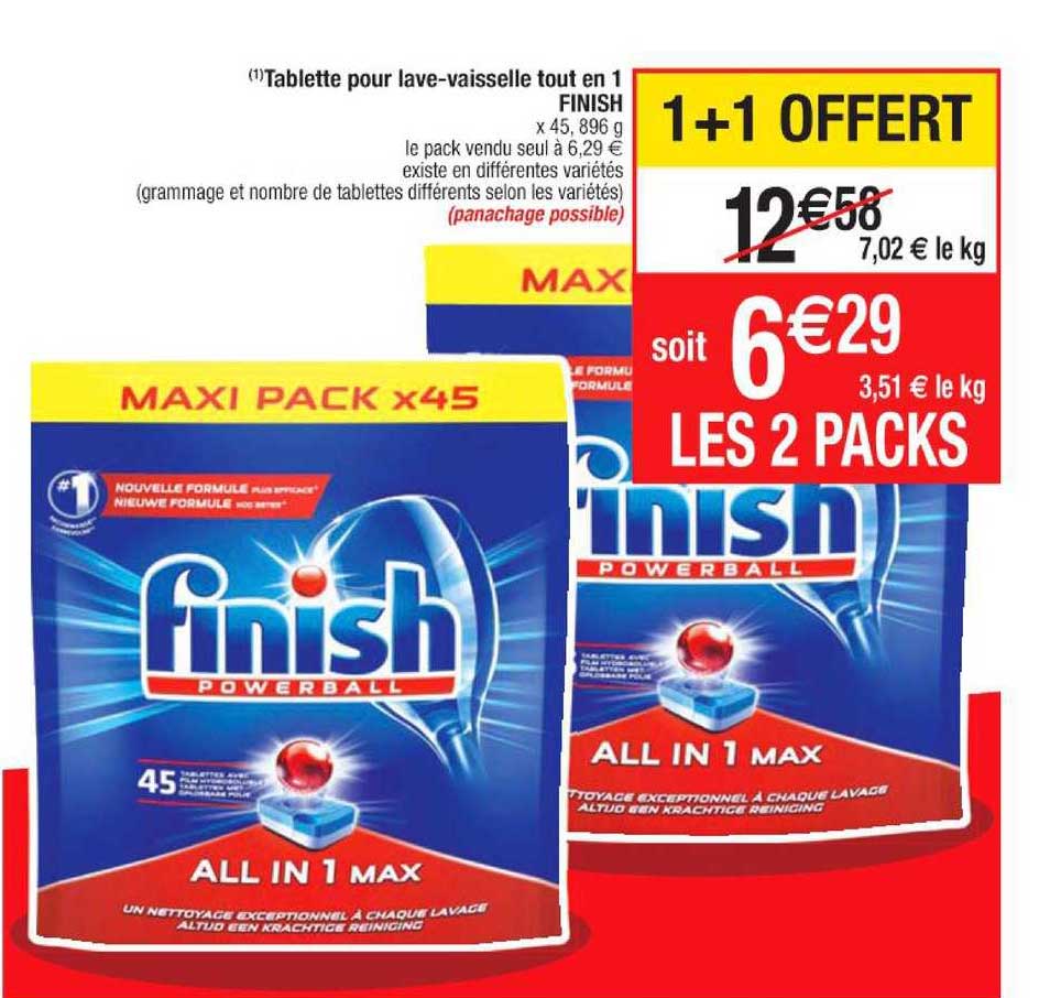 tablette pour lave-vaisselle tout en 1 finish