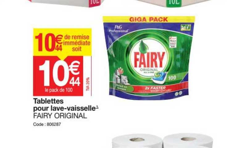 tablettes pour lave-vaisselle fairy original