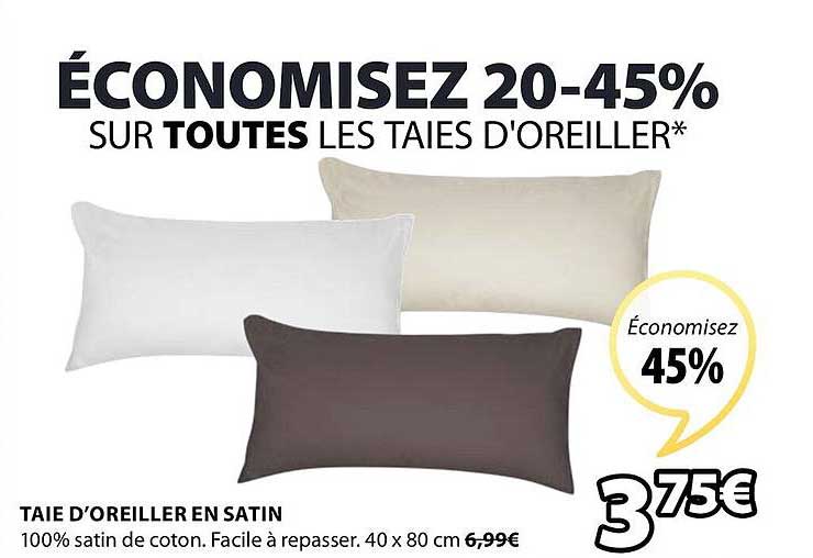 taie d'oreiller en satin