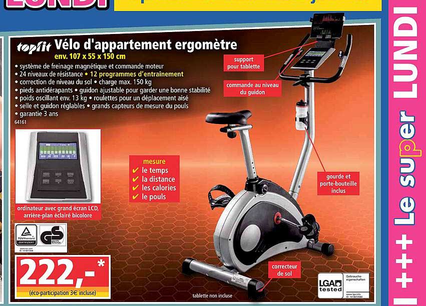 vélo d'appartement ergomètre topfit