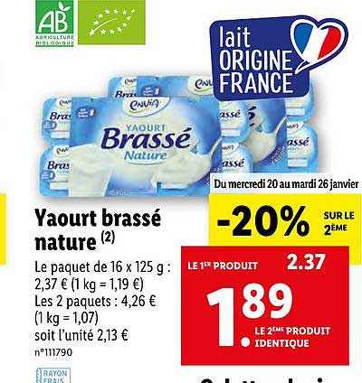 Yaourt Brassé Nature Envia