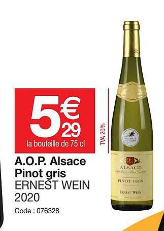 a.o.p. alsace pinot gris ernest wein 2020
