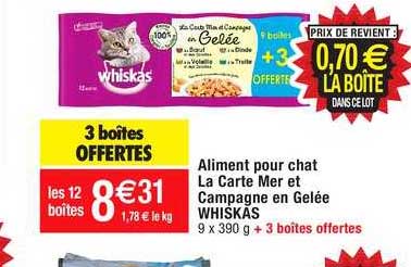 aliment pour chat la carte mer et campagne en gelée whiskas