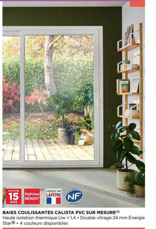 baie coulissantes calista pvc sur mesure