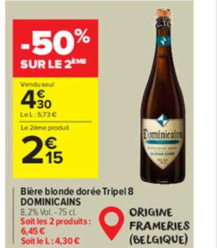 bière blonde dorée tripel 8 dominicains
