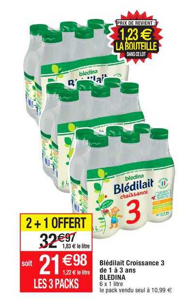blédilait croissance 3 de 1 à 3 ans blédina