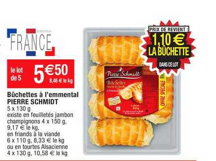 bûchettes à l'emmental pierre schmidt