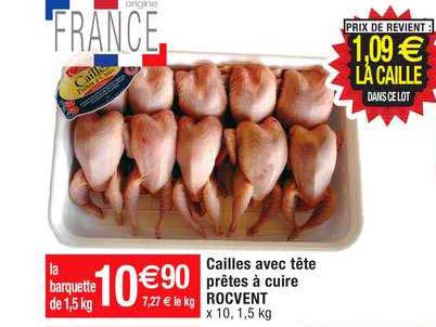 cailles avec tête prêtes à cuire rocvent